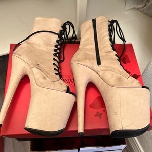 Suede pleaser boots with box 8” size 7